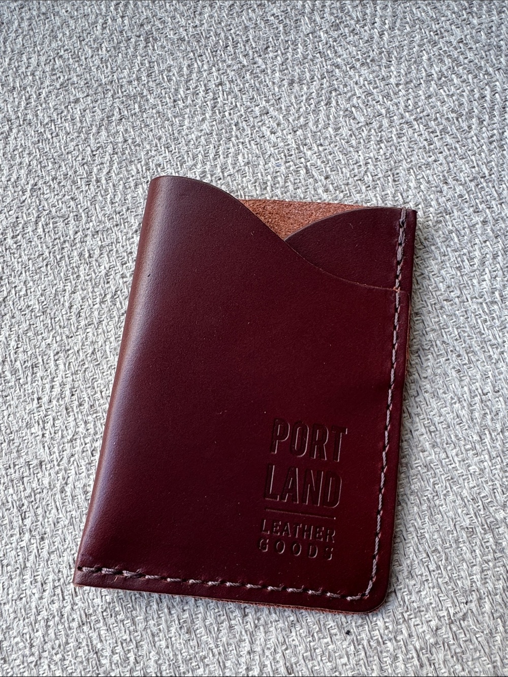 Portland Leather Deep Burgundy Slim Card Sleeve